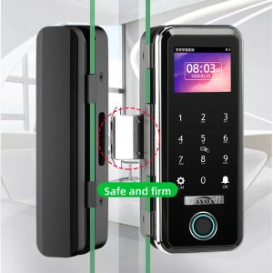 Controle a trava da porta de impressão digital para porta de metal de madeira de vidro, sem limitado casa inteligente WeChat App Control Sliding Door Sliding Smart Keypad Gate Abridor