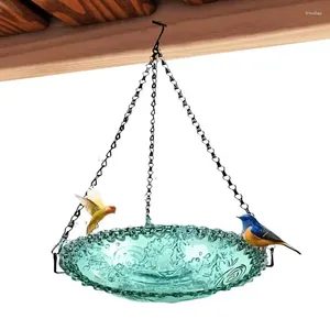 Garden Decorations Bird Feeder Interactive Hanging Bath Outdoor Water Tray For Parrots Love Birds Decoration Feeding And