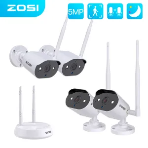 カメラZOSI H.265+ 5MPワイヤレスシステムwifi IPカメラキットAI Human Detction 2way Audio 3K Home Outdoor Vedio Surveillanceセット