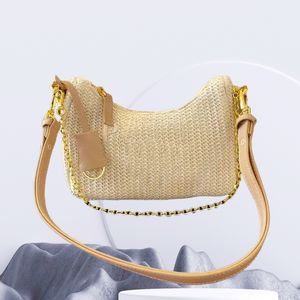 Sagniere di moda di alta qualità sacchetti di cannuccia estate borse a tracota borse per le lady catene borsette hobo borse originale composito borsetta per piccole borse