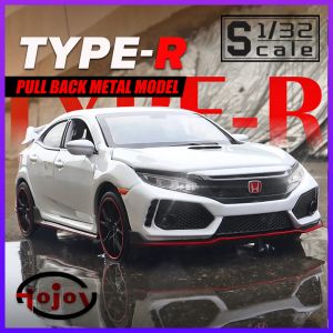 Cars Metal Toy Civic TypeR 1/32 Scale Diecasts Cars Trucks Models Kids Toys Gift for Boys Children Vehicles Hobbies Collection