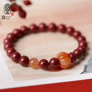 Strands Cinnabar Bracelet Female Pumpkin Lucky Beads Year of Life Bracelet Male Amulet Attracts Wealth Highgrade Jewelry Peace and Joy