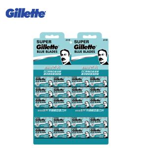 Shaver Gillette Super Blue Barbear lâminas de barbear para homens Aço inoxidável Blades de barbear de borda dupla (5Blades x 20 caixas)