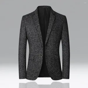 Men's Suits Temperament Suit Coat Streetwear Simple Two Buttons Blazer Lapel Autumn Winter Jacket For Business