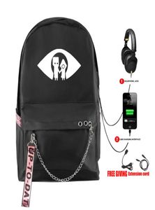 Backpack Fashion Harajuku Stampa piccoli incubi da 2 borse USB USB Scuola ricaricabile Women039S Travel Boys Creative Boys Girls Laptop2228498