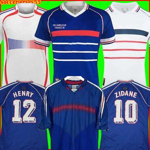 1998 Retro French Soccer Jersey Vintage 98 04 06 2004 2006 Zidane Henry Maillot de Foot Soccer Shirt 2000 Home Trezeguet Football Uniforms