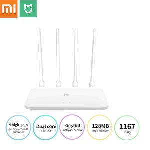 أجهزة التوجيه Xiaomi Router 4A Gigabit Edition 1000M 5GHz 2،4 GHz WIFI ROM 16MB DDR3 64MB 128MB ربح ارتفاع 4 Antennen Fernbedienung Mi App