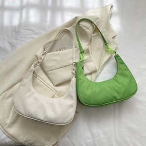 Kvinnor vintage axelväska solid färg oxford handväskor fi trendiga armhålväska retro damer underarm väska kvinnliga hobos väskor r2yz#