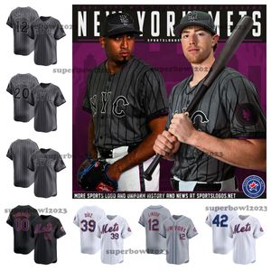 2024 Anpassad S-3XL City Connect Pete Alonso Starling Marte Francisco Lindor Jacob Justin Verlander Carlos Correa Luis Guillorme Max Scherzer Brandon Nimmo Jerseys