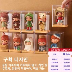 BINS 6st Blind Box Organizer Storage Boxs For Fingures Showcase för Doll Transparent