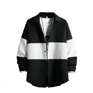 Fashionable And High-End Men's Clothing, Spring And Autumn Knted Jacket, Men's Design Sense, Niche Top, Explosive Street Jacket, Contrasting Color Couple