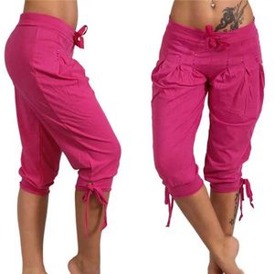 Calças femininas Capris Hot Retro Casual Casual para feminino Solid Color Senhora Palhets Plantring Pants 2022 Novo Modelo Y240422