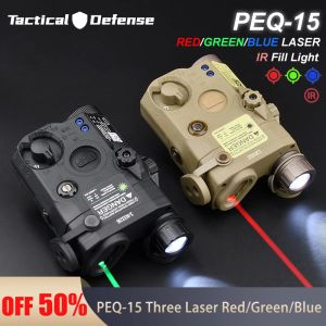 Scopes taktik airsoft peq 15 la5c kırmızı yeşil mavi ir versiyon göstergesi nokta lazer beyaz ışık silahı el feneri flaş avı avı