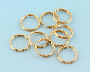 Hooks Gold Plated Keyrings 10mm runda smycken ringer metall mini split för nyckelkedjan hopp grossist lanyard fynd