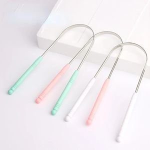 1pcs Raspador de língua de aço inoxidável Língua oral limpador de escova de escova de dentes de dentes de dentes de higiene oral raspador de trupa de alta qualidade