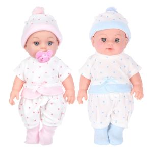 Puppen 30 cm weiches Silikon Baby Mädchen 3d Leben wie lehrreiche Wiedergeborene Sammlerkinder Elternspielzeug Spielzeug