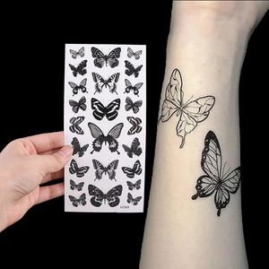 1 Blatt wasserdichte temporäre Tattoo Aufkleber 3D Schmetterling gefälschte Blitztransfer Tatoo Bein Arm Hand Fuß für Frauen Körperkunst 240408