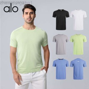 desginer alooo yoga t 셔츠 셔츠 탑 의류 짧은 남자 남성 여름 빠른 건조 tshirt workwear fitness 달리