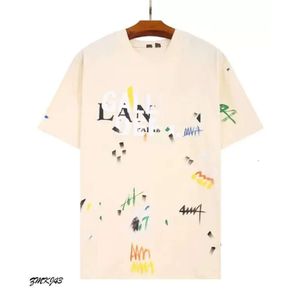 Brand Lavines Shirt Designer High Quality 2023 New Nice Clothing Summer Fashion Lavinss Speckled Letter Print and Casual Short Sleeve La 5120