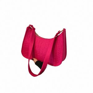 Crocodile filt armhålväska för kvinnor Autumn Winter Shoulder Bag Fi Underarm Bag designer damväska och handväska tote i4QU#