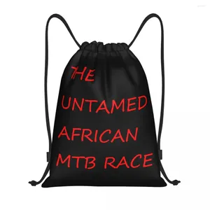 Shoppingväskor anpassade röda den otedda afrikanska MTB -loppet dragskonterning ryggsäck lätt cykellang gym sportsäcksäckar för resor
