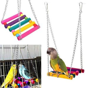 Andra fågelförsörjningar 1 st färgglada hängande hängmatta svängleksaker för husdjursfåglar perfekta papegojor Parakes Budgies och cockatiels