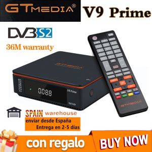 Receivers Newest GTMedia v9 prime 1080P Satellite Receiver Upgrade GTmedia v8X gtmedia V7 S2X DVBS2 H.265 Builtin Wifi