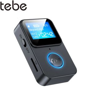 アダプターTebe LCD Bluetooth 5.0オーディオレシーバートランスミッター3.5mm AUXワイヤレスステレオ音楽オーディオアダプターサポートTFプレイセルフィーコントロール