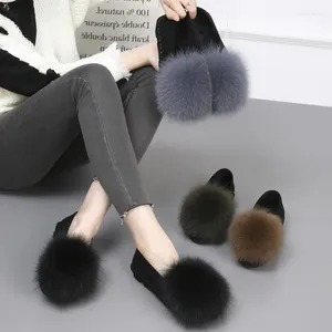 Scarpe casual 2024 EST Piattaforma di pelliccia Piattaforma di pelliccia Donne spesse mocsine inferiore piatti comfort slittamento peluche su pigri rampicanti pelosi espadrilles