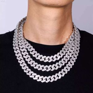 Qianjian smycken Moissanite Diamond Iced Out Necklace Luxury 6mm Sterling Sliver 925 Cuban Chain Necklace Custom