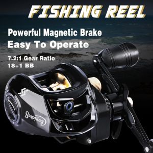Accessories Sougayilang New Arrived Low Profile Baitcasting Fishing Reel 7.2:1 gear ratio Smooth Powerful Saltwater Freshwater Fishing reel