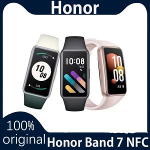 Braccialetti onore banda 7 NFC Versione Smart Bracciale 7 1.47 '' AMOLED SCREEN BLOOD OXYGEN Monitoraggio del cardiaco Monitora