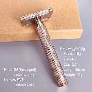 Bıçaklar Dscosmetic D8 Titanyum GR5 Çift Kenar Emniyetli Jilet