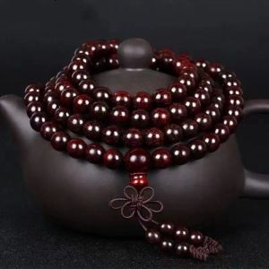 Strands Natural Indian Pterocarpus Santalinus Bracelet 108 Beads Men's Crafts Rosary Bracelet Sandalwood Venus Old Bracelet