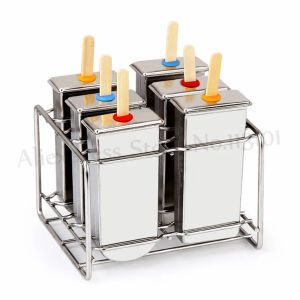 Macher Ice Lolly Form DIY Eis am Stiel 6PCs in einem Satz 304 Edelstahl -Eiscremeform mit Stickhalter mehr Typen Option