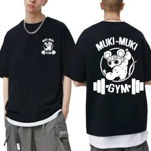 Skjortor japanska anime demon slayer uzui tengen tryck tshirts roliga män avslappnad mode crewneck t shirt ninja muskulös mus gym tshirt