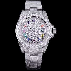 Relógio de diamante Designer masculino Motivo mecânico automático Bracelete à prova d'água Sapphire Business Business Aço inoxidável 42mm Montre de Luxe