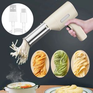 Tillverkare automatiska elektriska trådlösa pasta maker cutter handdrivna manuella spaghetti nudlar degpressmaskin med 5 formar