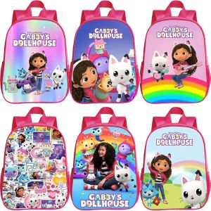 Borse cartoon gabby's bambola zaino da zaino per ragazzi boys Schoolbag 3d stampa 3d gabby gatti zaini per bambini rosa book book kids kawaii kawaii zaino