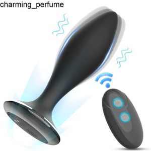 Erkek anal seks oyuncakları 10 frekans erkek prostat masajı, uzaktan kumanda ile erkek popo fiş vibratör