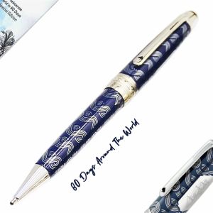 Pens MB Writing Gift Luxury Ballpoint Pens Spades Clip Metal Sailboat Engraved 80 Days 145 Stationery Supplies Withing Serial Number