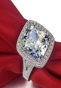 Bütün ince mücevher 8ct büyük beyaz safir 14kt beyaz altın dolu gf simüle edilmiş elmas düğün nişan bant yüzük severler gif2085502