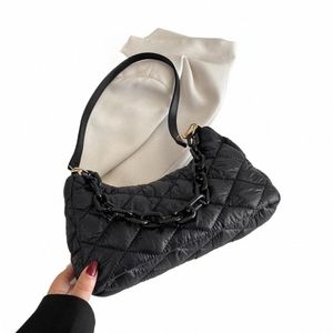 chain Underarm Bags Cott Padded Ladies Shoulder Bag Fi Quilted for Party 441R#