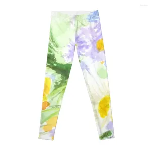 Calça ativa alegre colorido flor selvagem perneiras de treino roupas para mulheres esportes de ginástica calça de ioga?