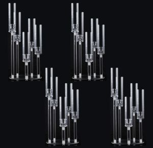 SZ свадебные украшения центральная часть Candelabra Clear Candle Holder Acril Candlesticks для свадеб.