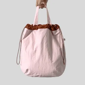 Shoulder Bags Casual Penelled Women Candy Color Large Capacity Tote Bag Hobos Drawsting Canvas Handbags Big Shopper Purses 2024