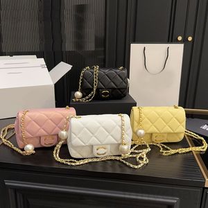 Bolsas de noite bolsa de couro genuíno feminino saco crossbody dupla pérola cadeia de luxo de luxo saco de bolsa de ombro designer saco de jantar saco de jantar para mulheres bolsa de bolsas com caixa