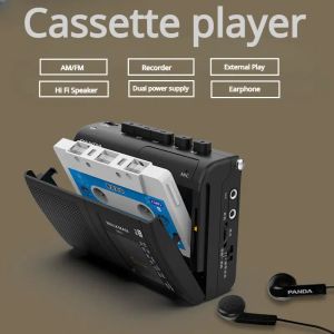 مشغل شريط محمول AM/FM Radio Retro Cassette Music Player Walkman Tape Recorders with Stupeaker Support 3.5mm Play Play