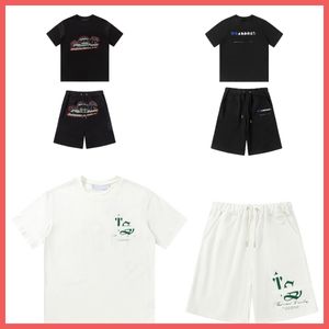 デザイナーTシャツトラプスタートップトラックスーツメン3D刺繍女性ファッションコットンサマーティーブランドセットS-XXLサイズ
