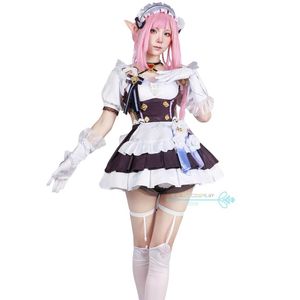 Anime Costumes IN STOCK Elysia Maid Uniform Cosplay Come Game Honkai Impact 3rd Sexy Suits Maid Dress Wig Hallown Party Cosplay Outfits Y240422